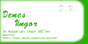 denes ungor business card